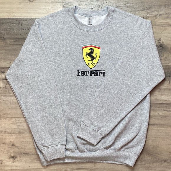 Mens Embroidered Ferrari Sweatshirt Medium - Picture 1 of 4